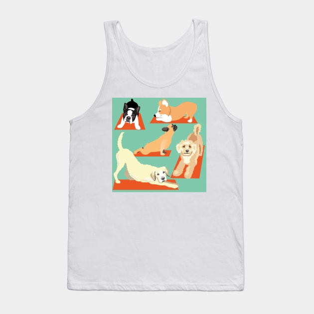 Cute Yoga Dogs Tank Top by HotPinkStudio.Me